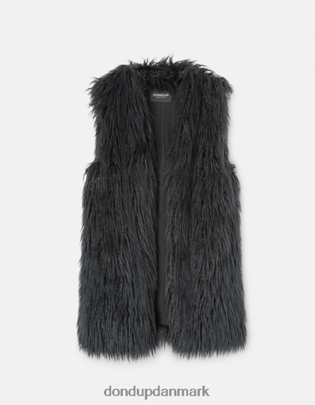 regular fit vest i øko mongolsk pels Kvinder 0XD0D0358 blå tuareg DONDUP beklædning