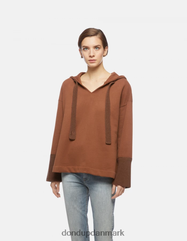 oversized hættetrøje Kvinder 0XD0D0452 cioccolato DONDUP beklædning