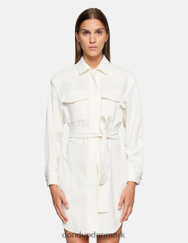 kort bomuldskjole Kvinder 0XD0D0272 alabastro DONDUP beklædning