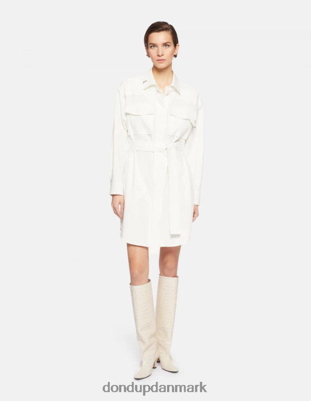 kort bomuldskjole Kvinder 0XD0D0273 alabastro DONDUP beklædning