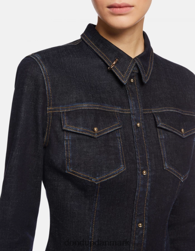 kort denim kjole Kvinder 0XD0D0270 blå DONDUP beklædning