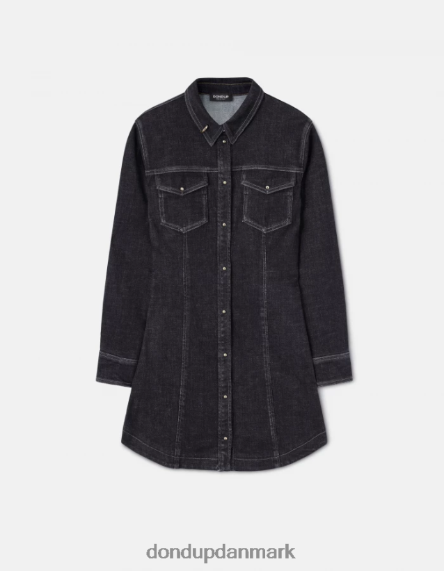 kort denim kjole Kvinder 0XD0D0270 blå DONDUP beklædning