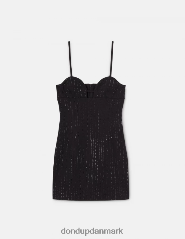 kort denim kjole Kvinder 0XD0D0293 sort DONDUP beklædning
