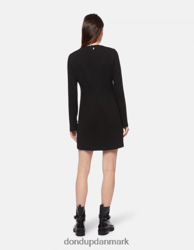 kort jersey kjole Kvinder 0XD0D0275 sort DONDUP beklædning