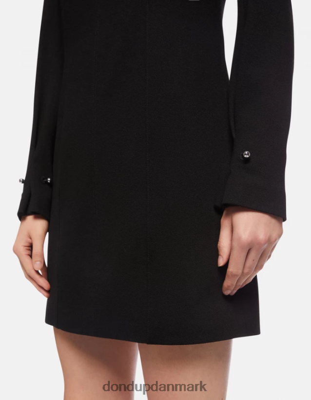 kort jersey kjole Kvinder 0XD0D0275 sort DONDUP beklædning