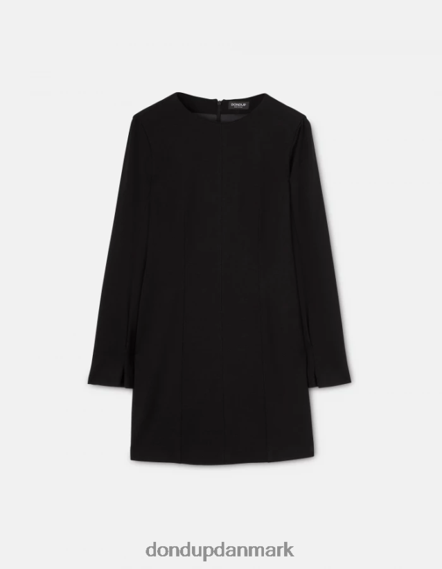 kort jersey kjole Kvinder 0XD0D0275 sort DONDUP beklædning