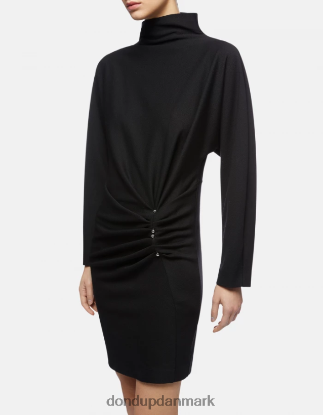 kort jersey kjole Kvinder 0XD0D0279 sort DONDUP beklædning