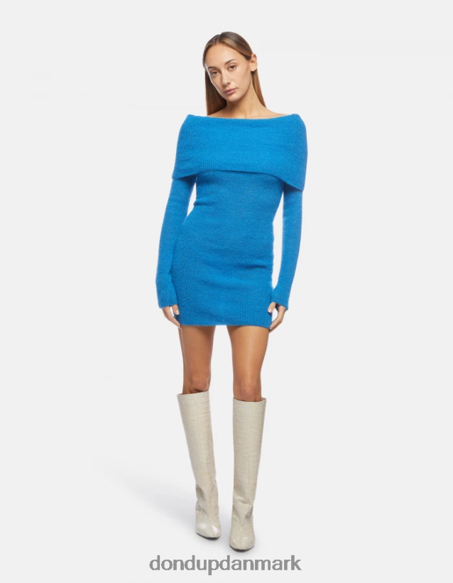 kort mohair kjole Kvinder 0XD0D0294 turkis DONDUP beklædning