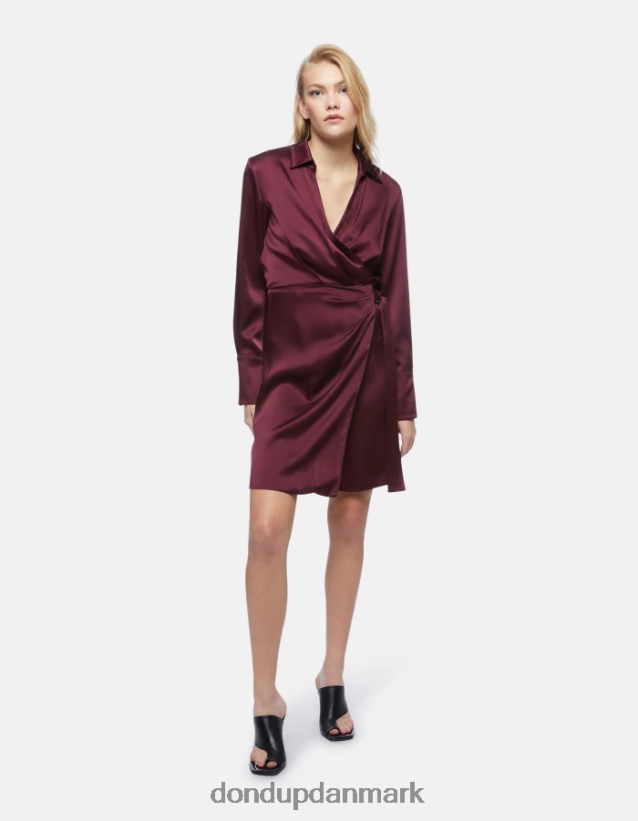 kort satin kjole Kvinder 0XD0D0280 prugna DONDUP beklædning