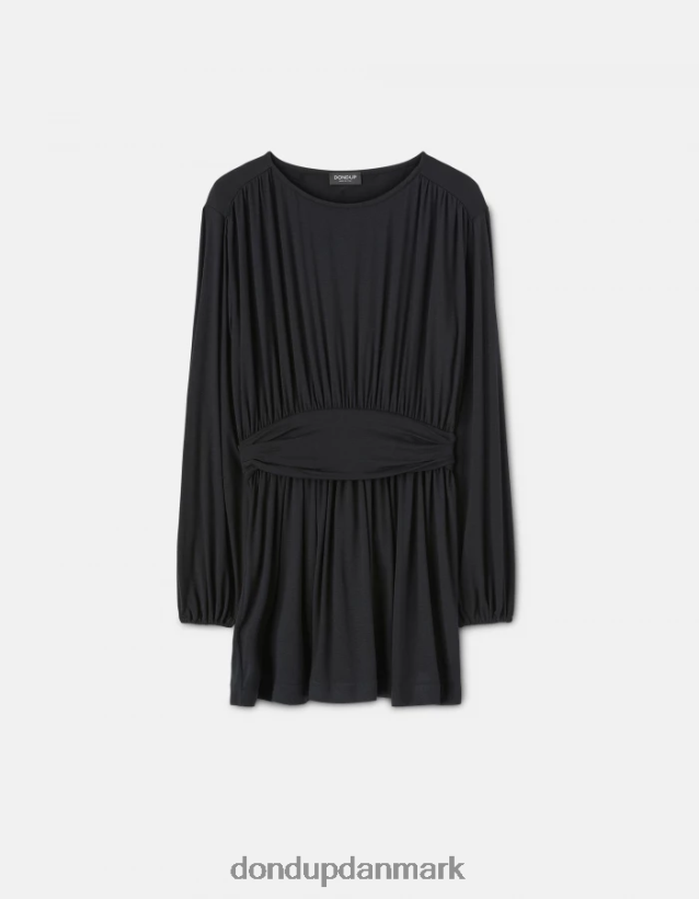 kort viskosekjole Kvinder 0XD0D0277 sort DONDUP beklædning