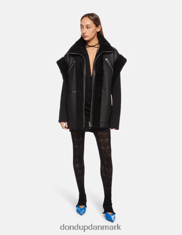 kort viskosekjole Kvinder 0XD0D0282 sort DONDUP beklædning