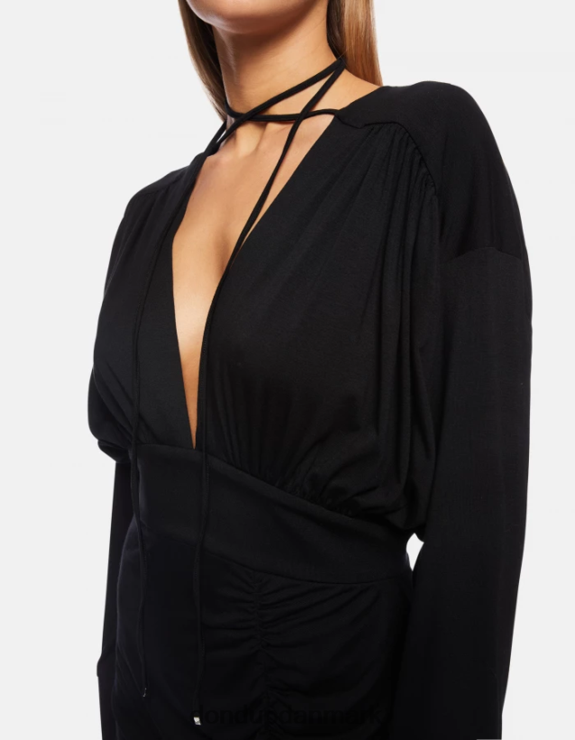 kort viskosekjole Kvinder 0XD0D0282 sort DONDUP beklædning