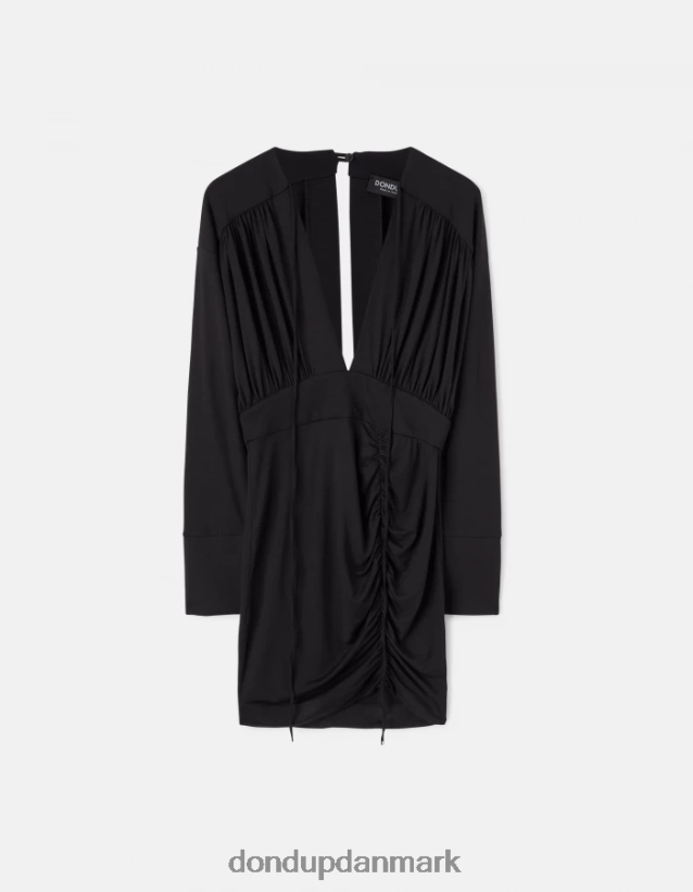 kort viskosekjole Kvinder 0XD0D0282 sort DONDUP beklædning
