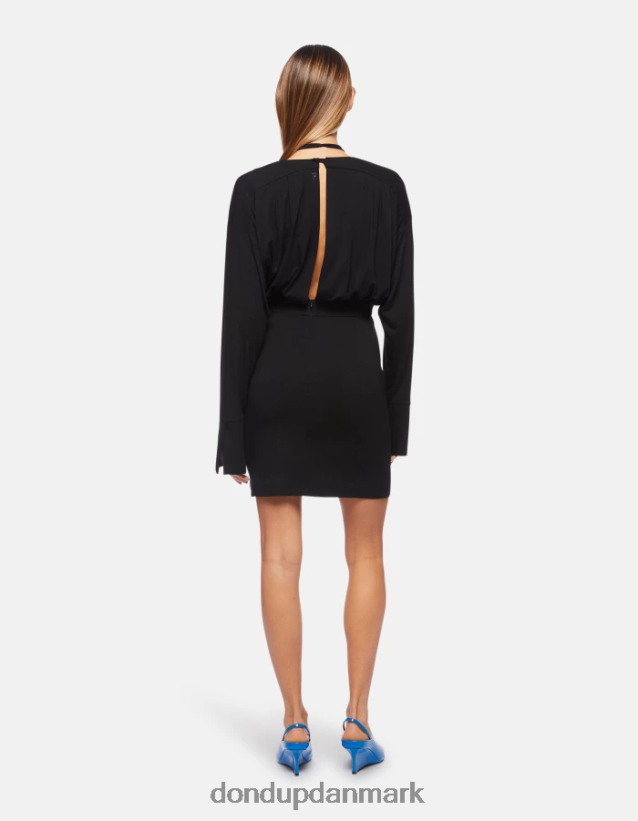 kort viskosekjole Kvinder 0XD0D0282 sort DONDUP beklædning