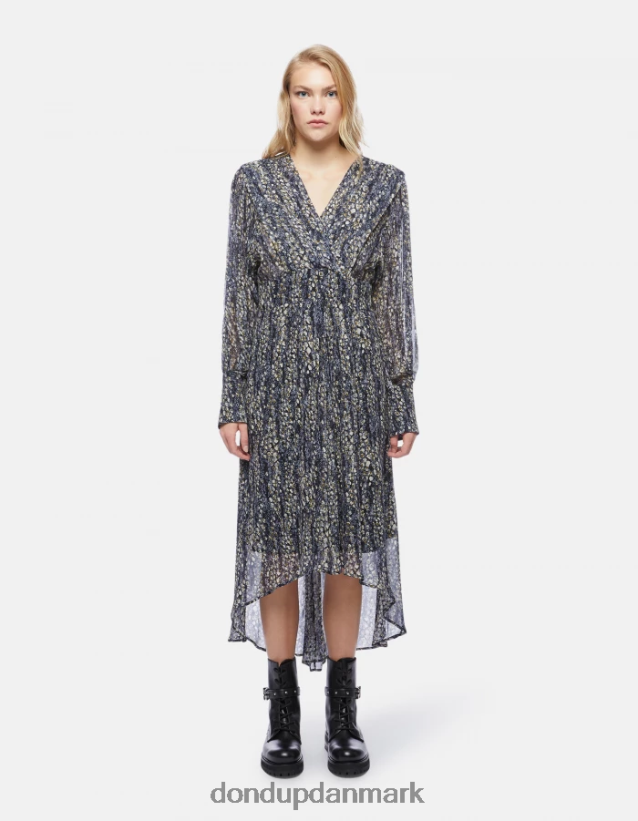 lang georgette kjole Kvinder 0XD0D0290 sort DONDUP beklædning