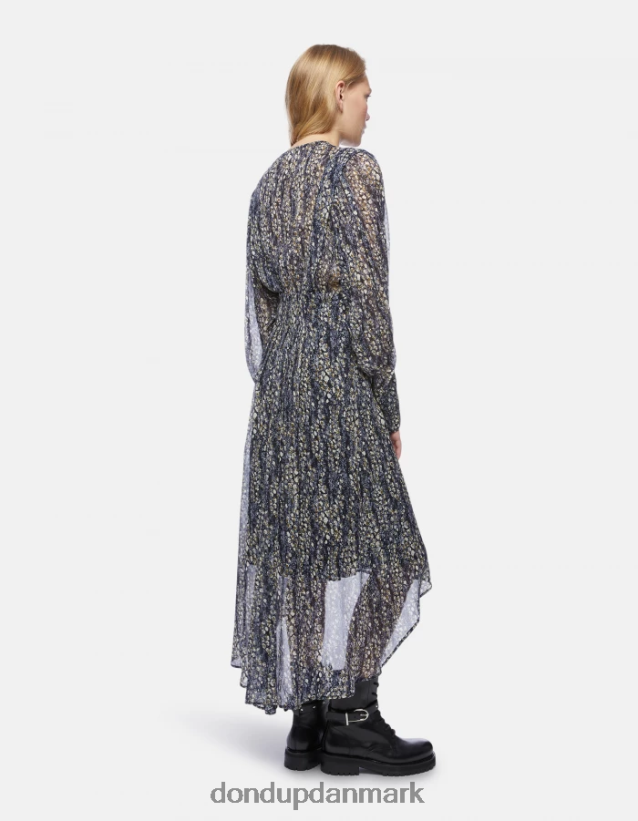 lang georgette kjole Kvinder 0XD0D0290 sort DONDUP beklædning