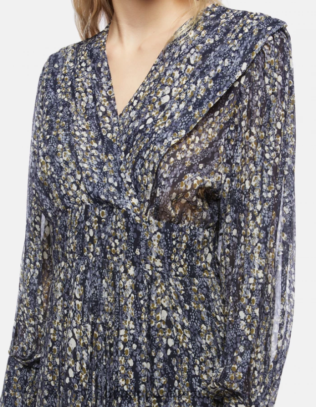 lang georgette kjole Kvinder 0XD0D0290 sort DONDUP beklædning