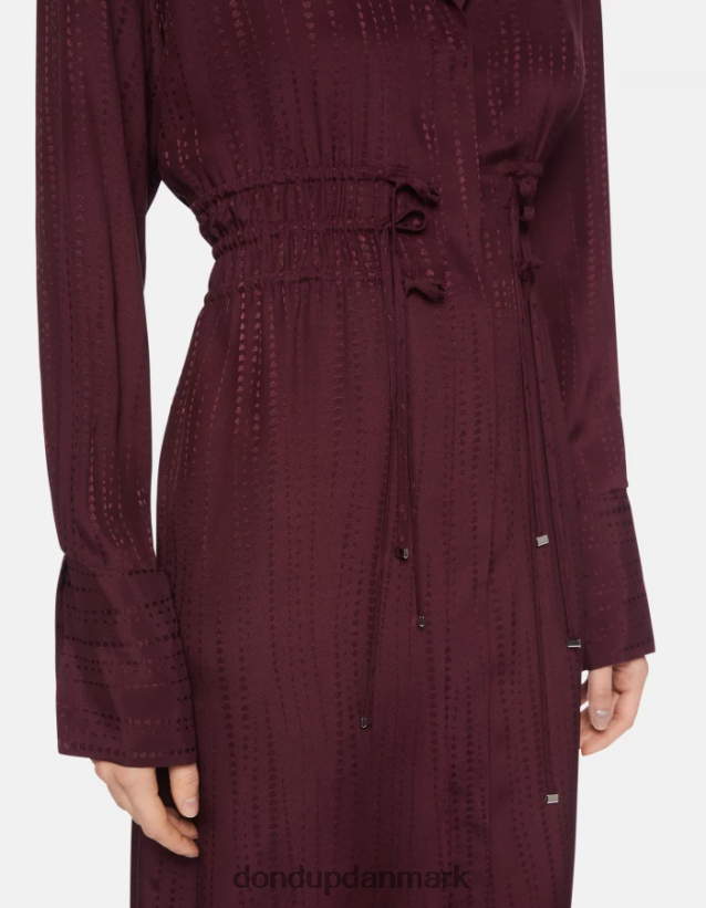 lang kjole i silkeblanding Kvinder 0XD0D0281 prugna DONDUP beklædning