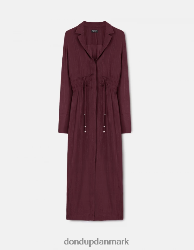 lang kjole i silkeblanding Kvinder 0XD0D0281 prugna DONDUP beklædning