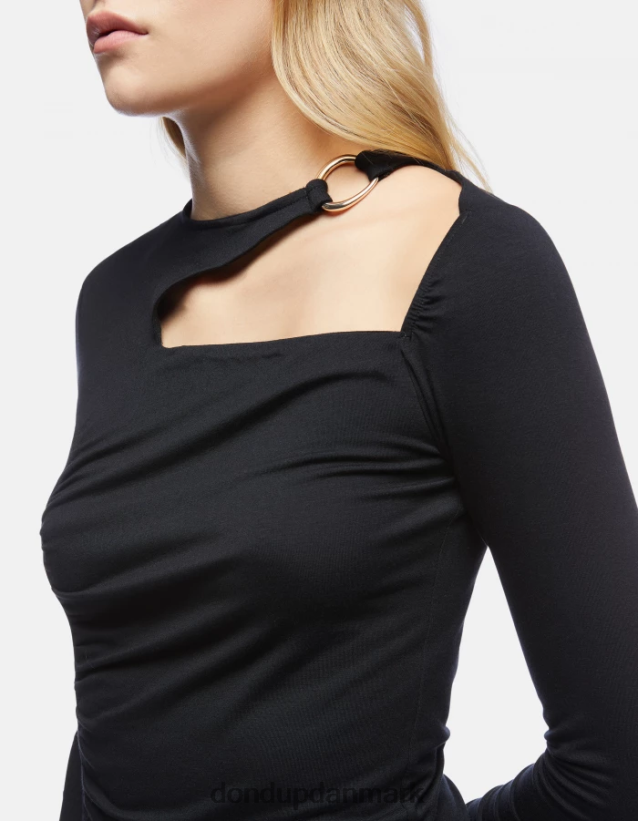 lang viskosekjole Kvinder 0XD0D0274 sort DONDUP beklædning