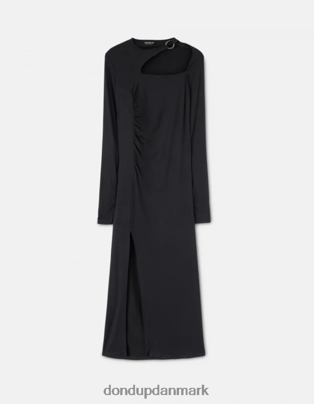 lang viskosekjole Kvinder 0XD0D0274 sort DONDUP beklædning
