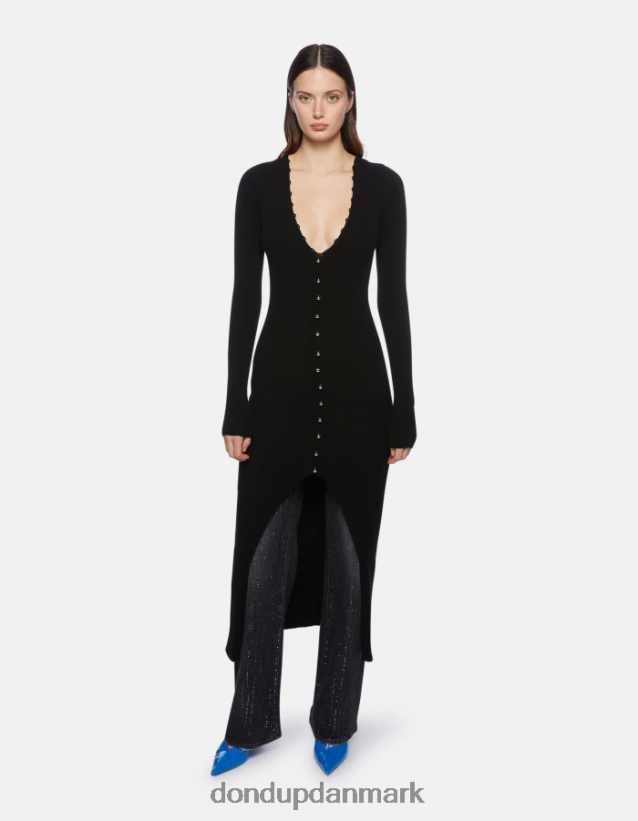 lang viskosekjole Kvinder 0XD0D0286 sort DONDUP beklædning