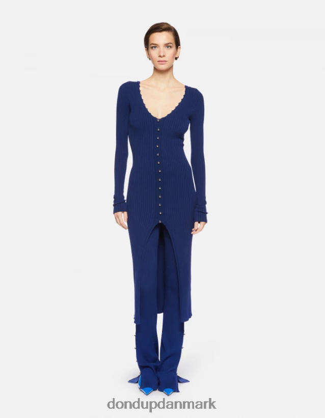 lang viskosekjole Kvinder 0XD0D0287 blå DONDUP beklædning