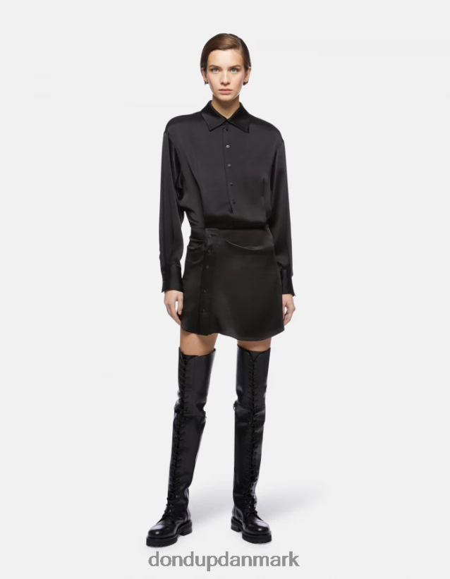 mini satin kjole Kvinder 0XD0D0288 sort DONDUP beklædning