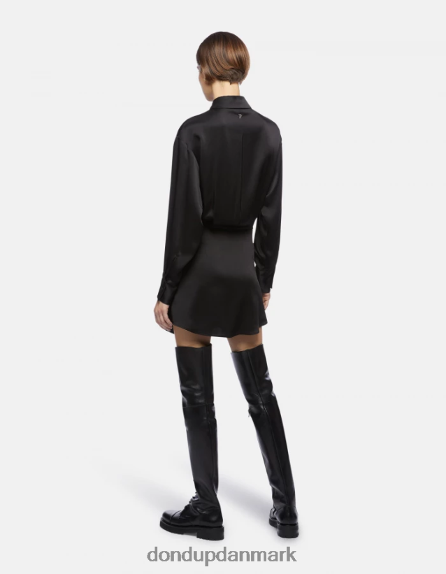 mini satin kjole Kvinder 0XD0D0288 sort DONDUP beklædning