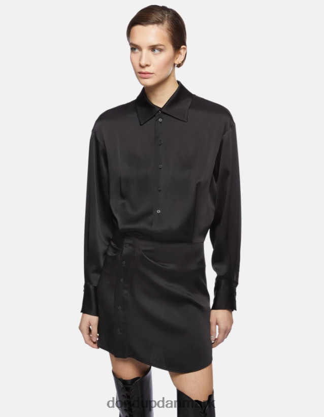 mini satin kjole Kvinder 0XD0D0288 sort DONDUP beklædning