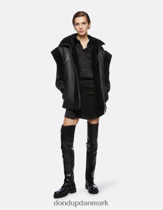 mini satin kjole Kvinder 0XD0D0288 sort DONDUP beklædning