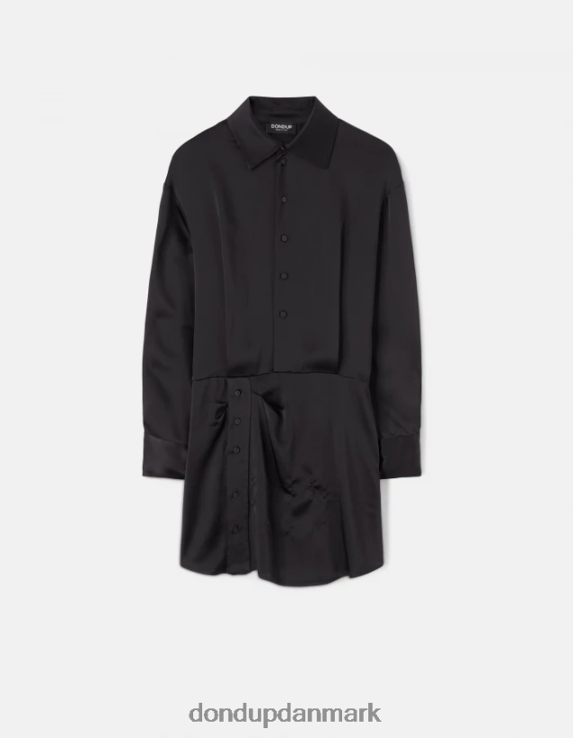 mini satin kjole Kvinder 0XD0D0288 sort DONDUP beklædning