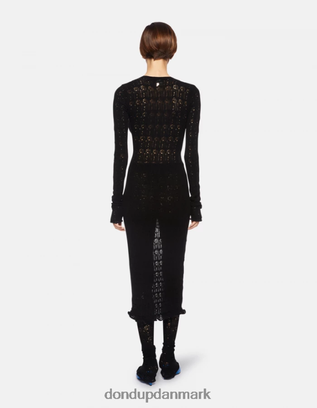 slim fit blondekjole Kvinder 0XD0D0284 sort DONDUP beklædning