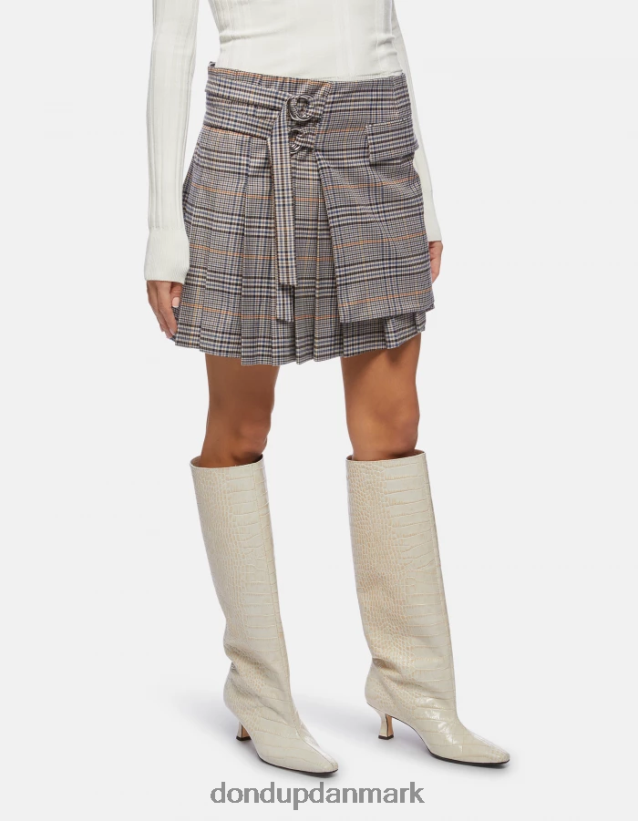 kort nederdel i prince of wales ternet Kvinder 0XD0D0409 blå DONDUP beklædning