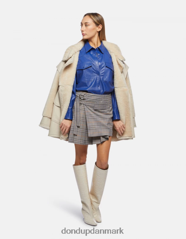 kort nederdel i prince of wales ternet Kvinder 0XD0D0409 blå DONDUP beklædning