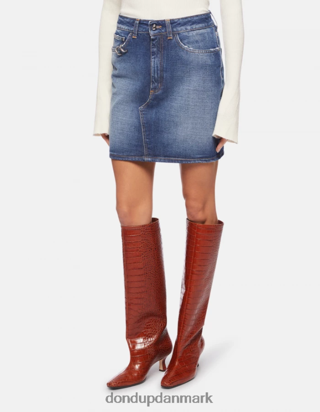kort stiv denimnederdel Kvinder 0XD0D0404 blå DONDUP beklædning