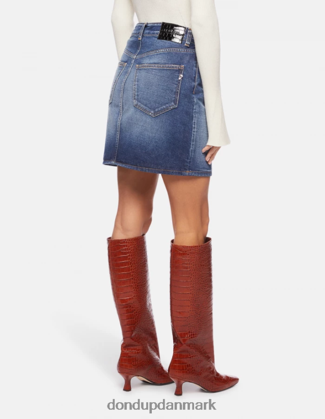 kort stiv denimnederdel Kvinder 0XD0D0404 blå DONDUP beklædning