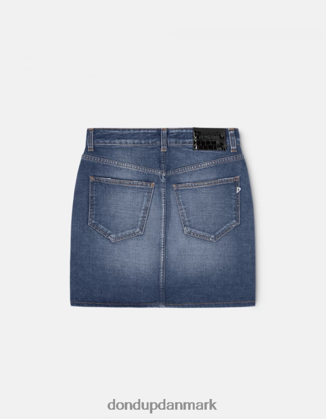kort stiv denimnederdel Kvinder 0XD0D0404 blå DONDUP beklædning