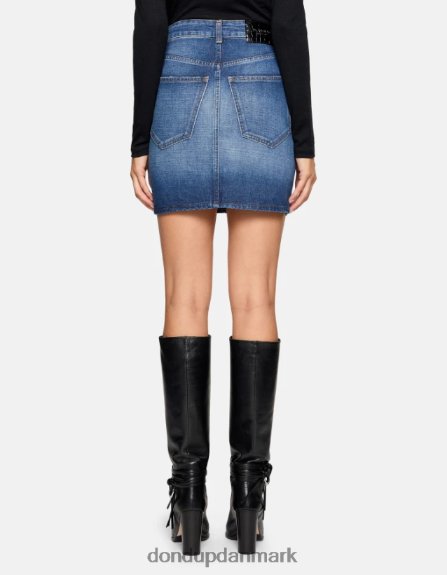 kort stiv denimnederdel Kvinder 0XD0D0405 blå DONDUP beklædning