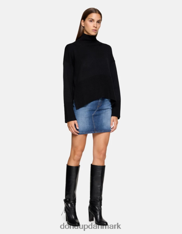 kort stiv denimnederdel Kvinder 0XD0D0405 blå DONDUP beklædning