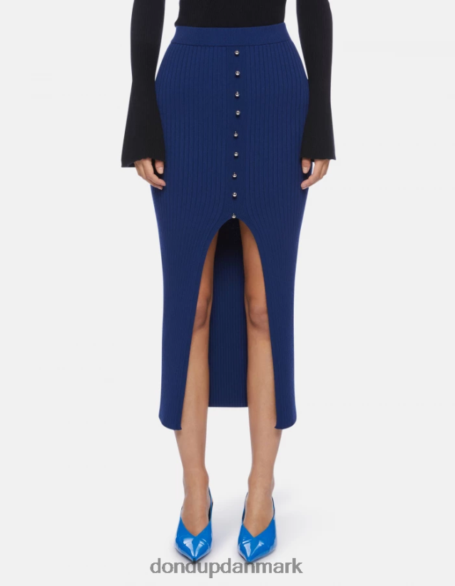 midi viskose nederdel Kvinder 0XD0D0406 blå DONDUP beklædning
