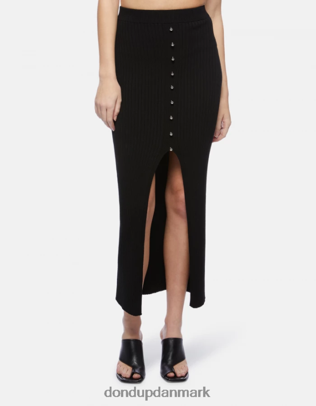 midi viskose nederdel Kvinder 0XD0D0407 sort DONDUP beklædning