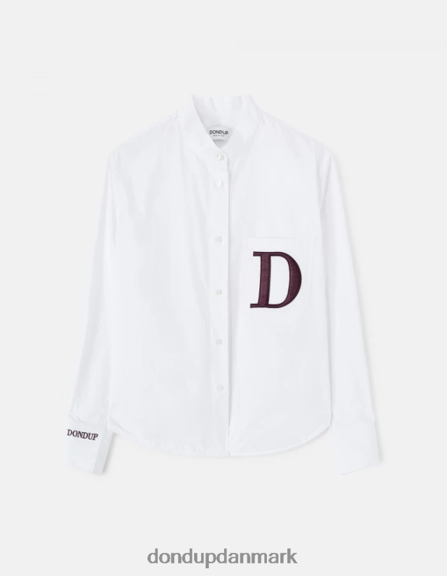 almindelig pasform poplinskjorte Kvinder 0XD0D0259 hvid DONDUP beklædning