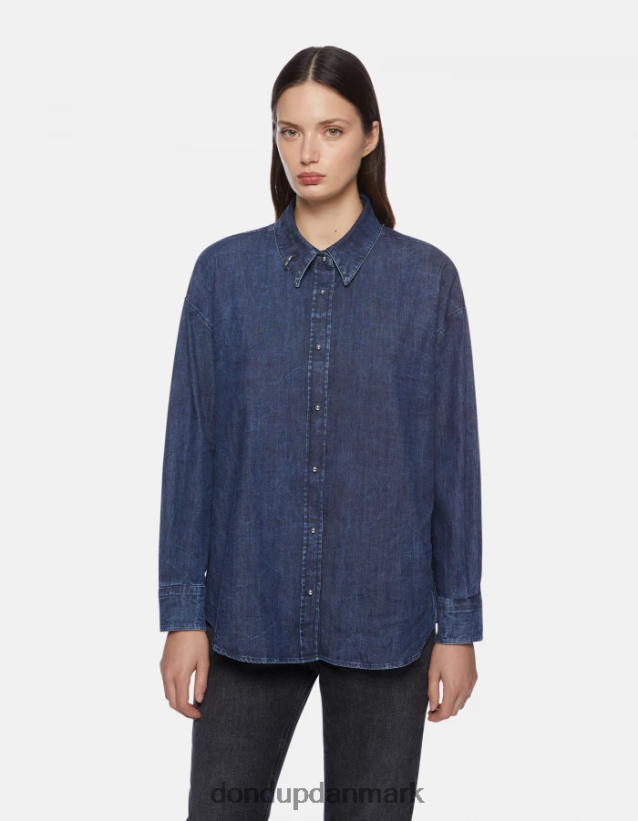 oversized denimskjorte Kvinder 0XD0D0252 blå DONDUP beklædning