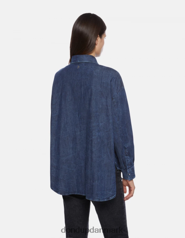 oversized denimskjorte Kvinder 0XD0D0252 blå DONDUP beklædning