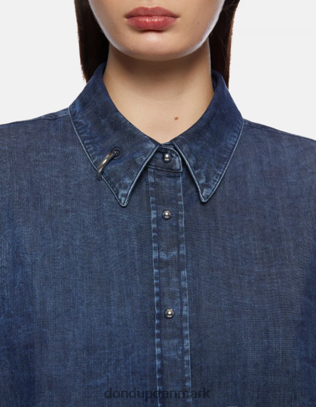 oversized denimskjorte Kvinder 0XD0D0252 blå DONDUP beklædning