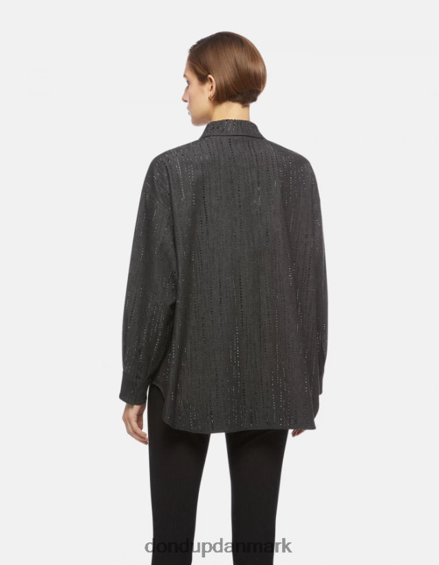 oversized denimskjorte Kvinder 0XD0D0257 sort DONDUP beklædning