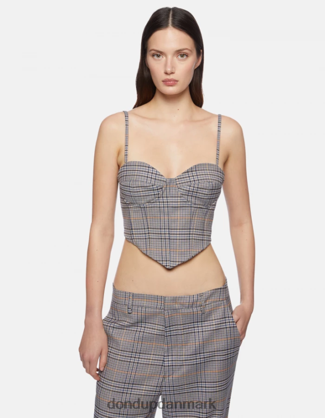 prince of wales ternet top i slim fit Kvinder 0XD0D0265 blå DONDUP beklædning