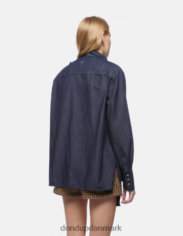 regular fit denimskjorte Kvinder 0XD0D0258 blå DONDUP beklædning