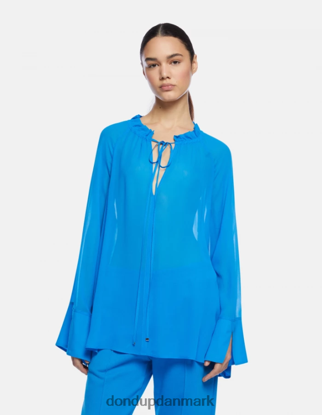 regular fit georgette skjorte Kvinder 0XD0D0261 turkis DONDUP beklædning